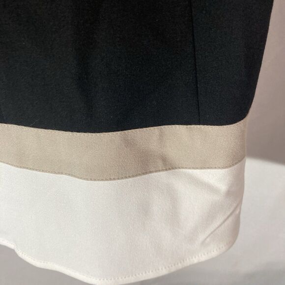 63-13 CALVIN KLEIN black white tan sleeveless aline dress 4P - Picture 4 of 7
